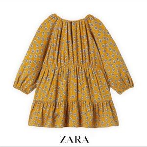 Zara kids/Ocher/Smocked floral dress.